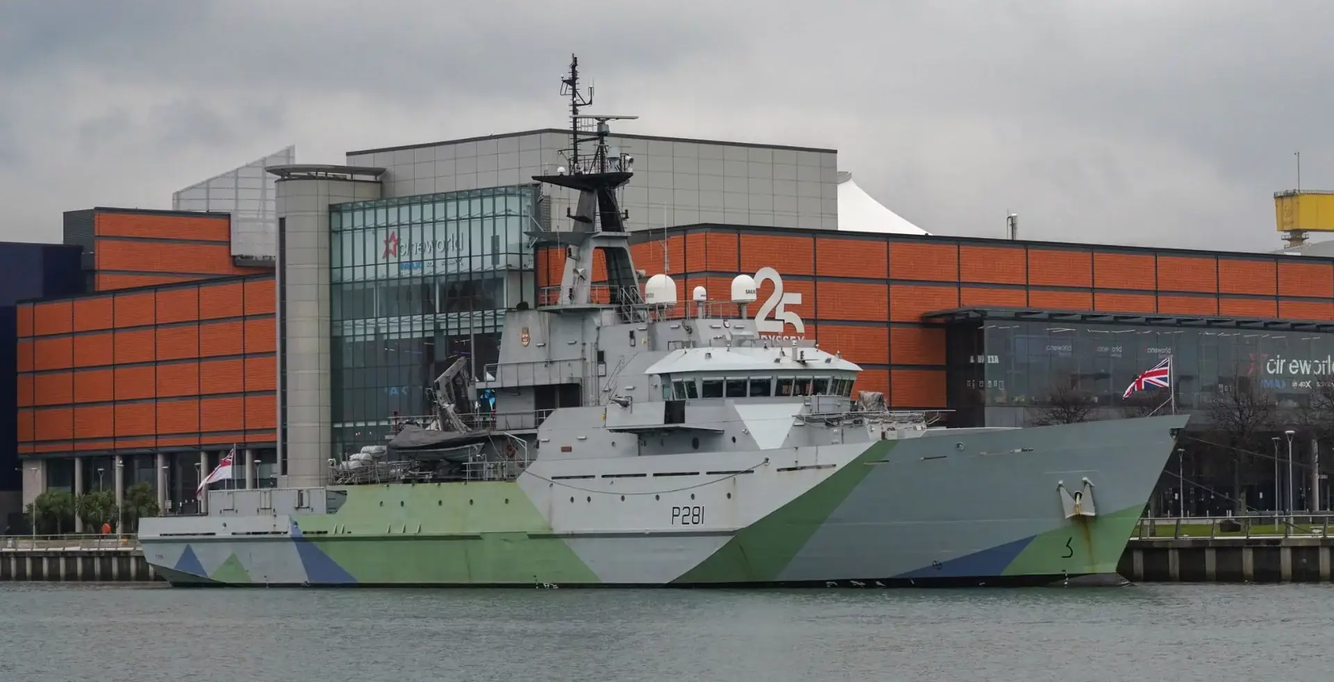 HMS Tyne British patrol ship monitoring Russian warship
