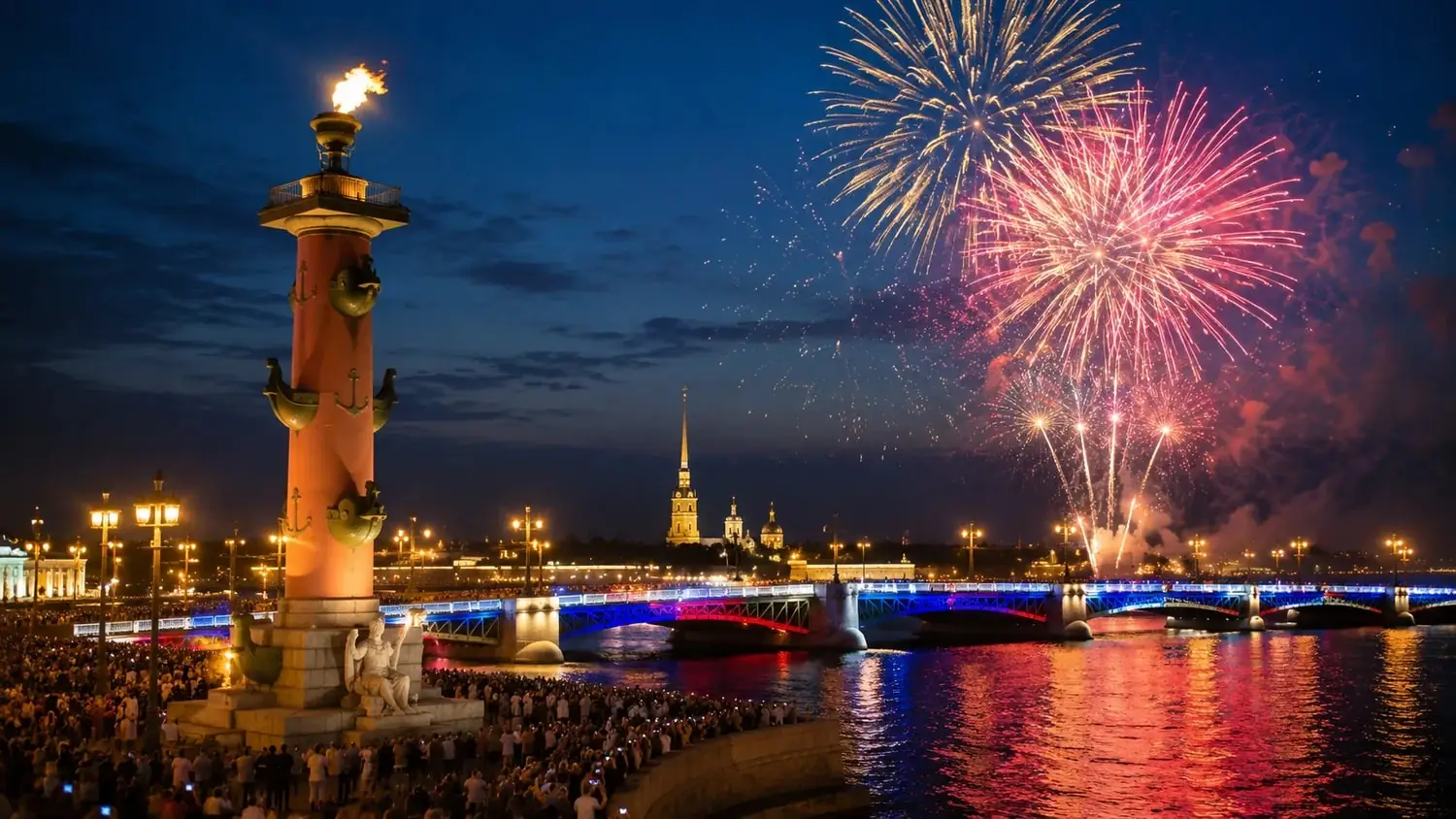 День ВМФ Санкт-Петербург 2026 ростральные колонны
