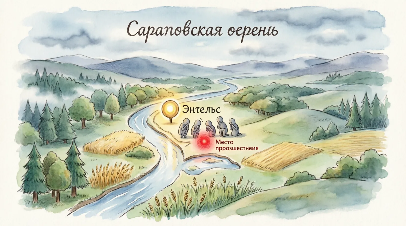 карта Саратоской области с отмеченным городом Энгельс и местом происшествия