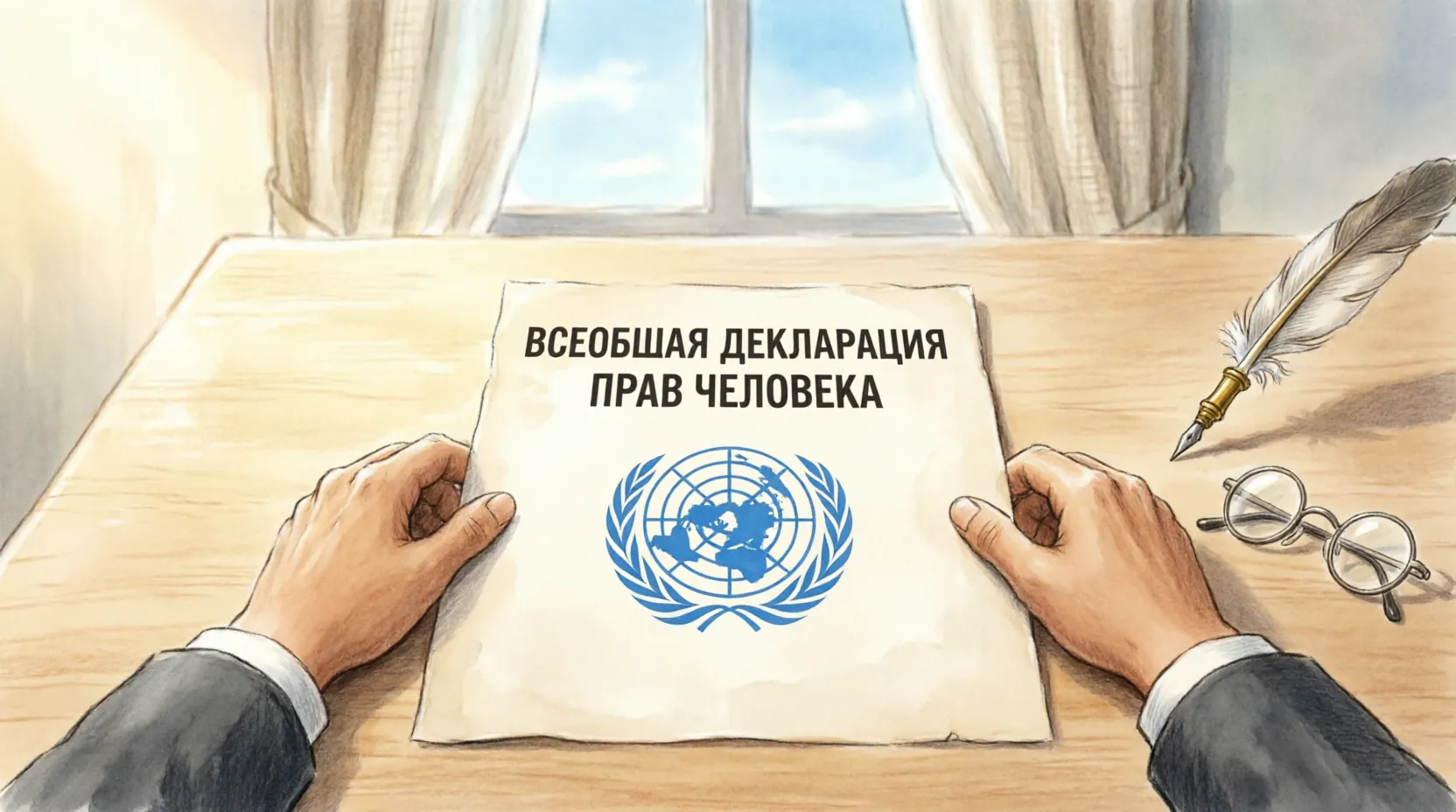 документ ООН по правам человека на столе