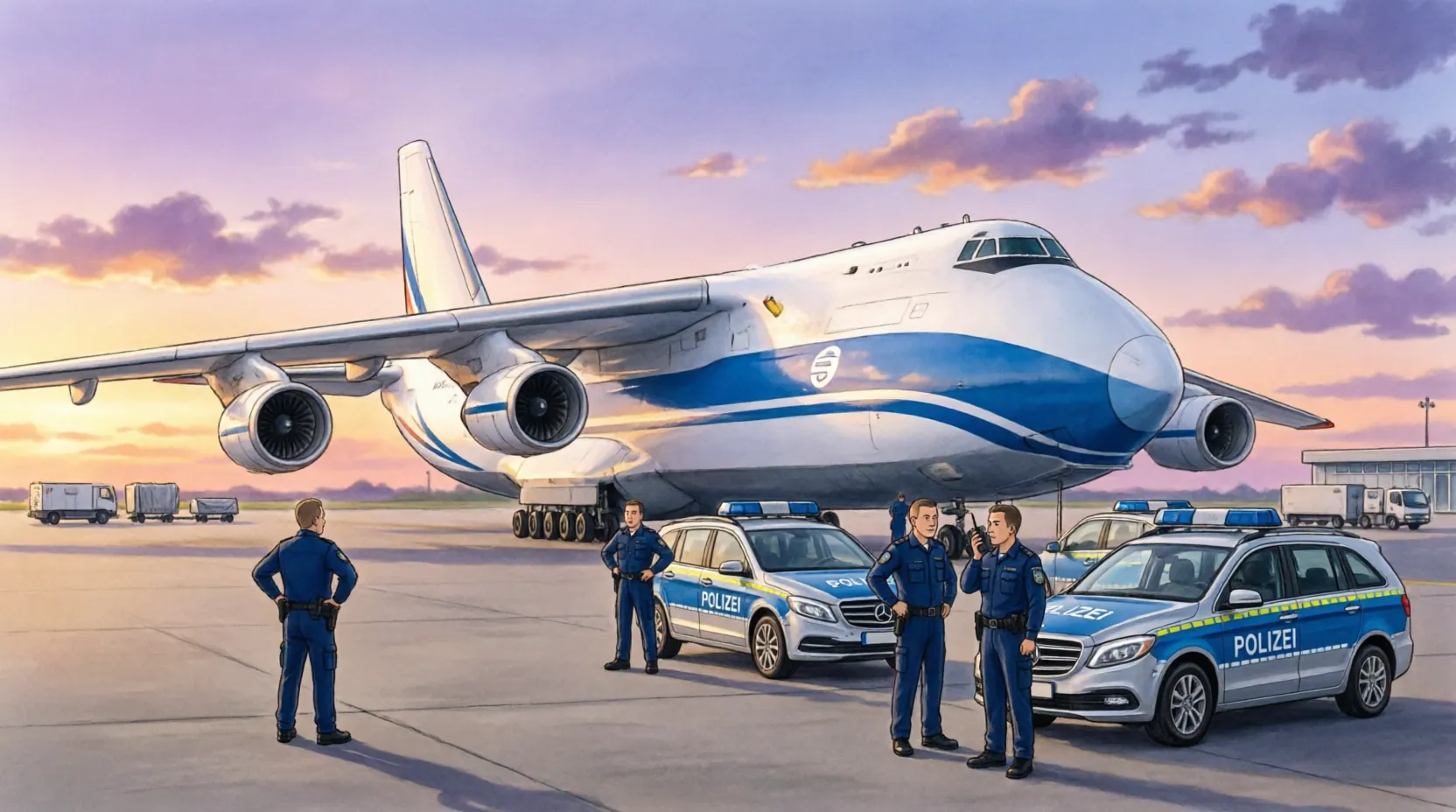 Russians face stricter Germany entry rules after Leipzig An-124 drone incident.