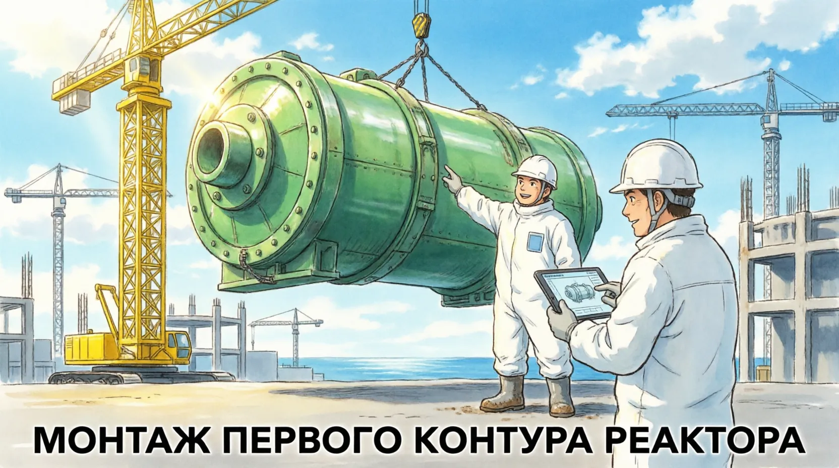 монтаж первого контура реактора на АЭС Аккую