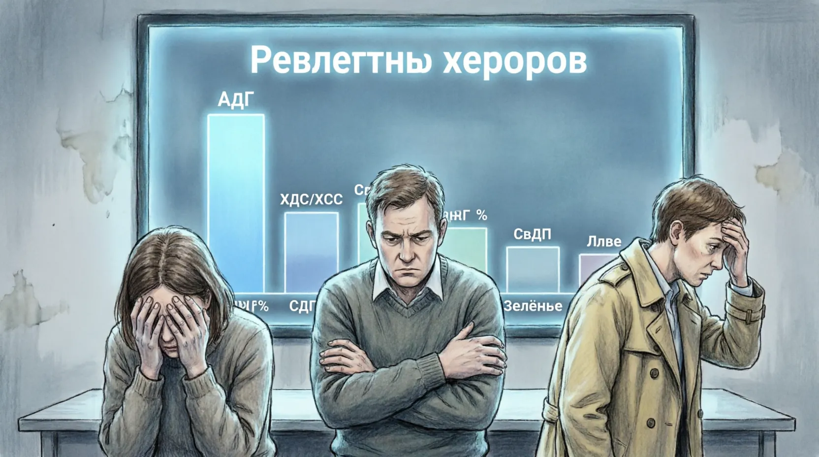 графическое представление результатов выборов с доминирующей позицией АдГ
