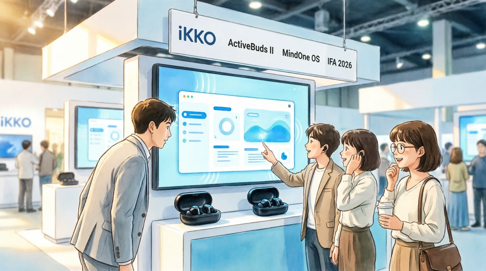 стенд iKKO на IFA 2026 с демонстрацией ActiveBuds II и MindOne OS