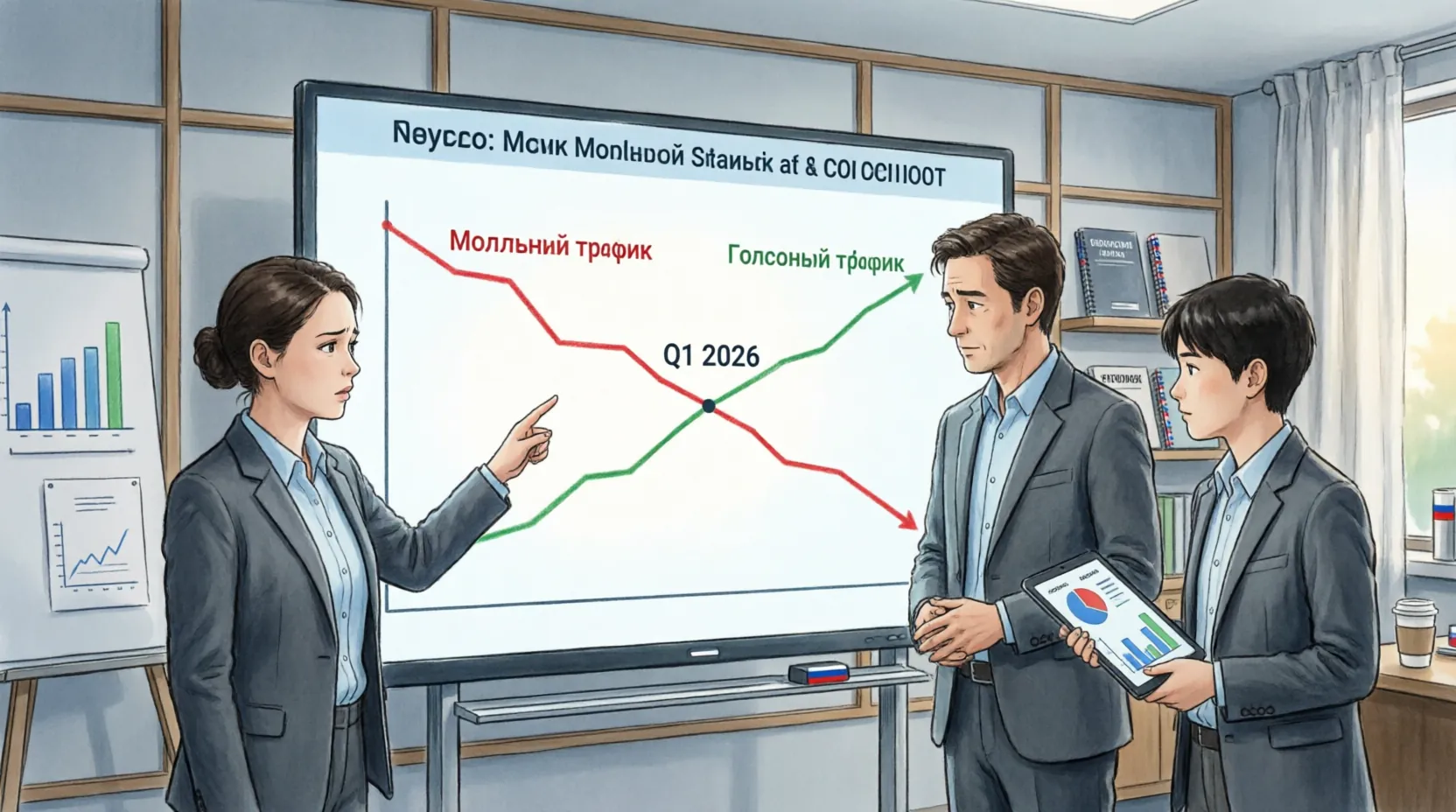 Россияне вернулись к звонкам: голосовой трафик вырос на 25-30% из-за ограничений мобильного интернета.