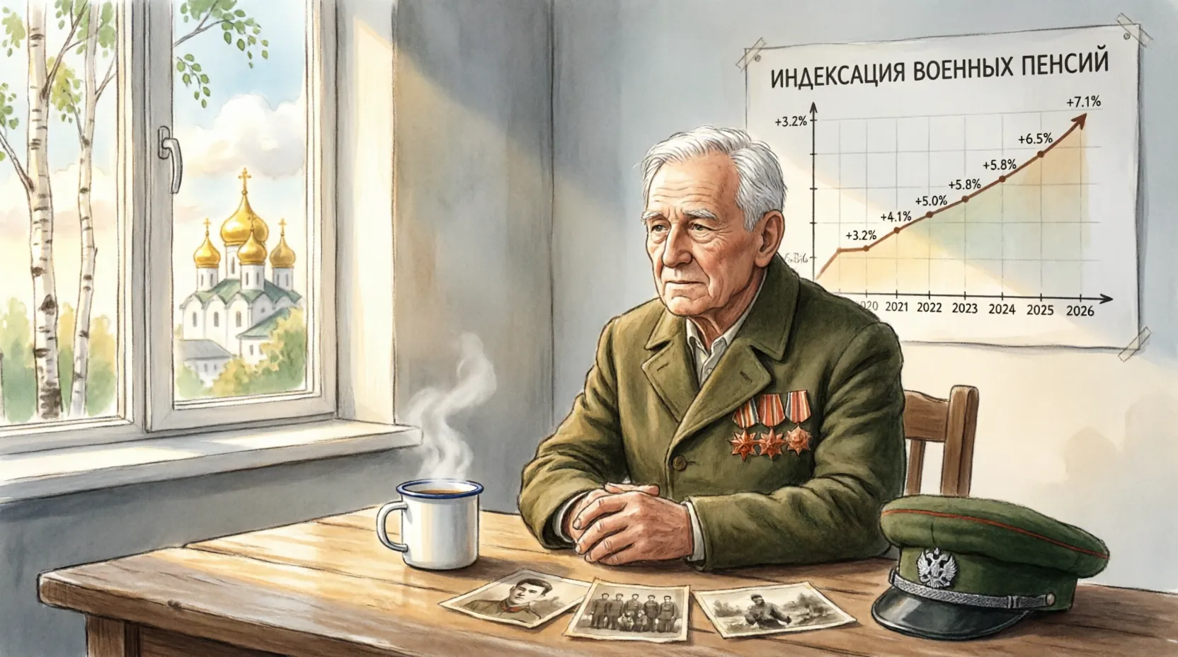 Военным пенсионерам добавят 4% с 1 октября — заявление не нужно