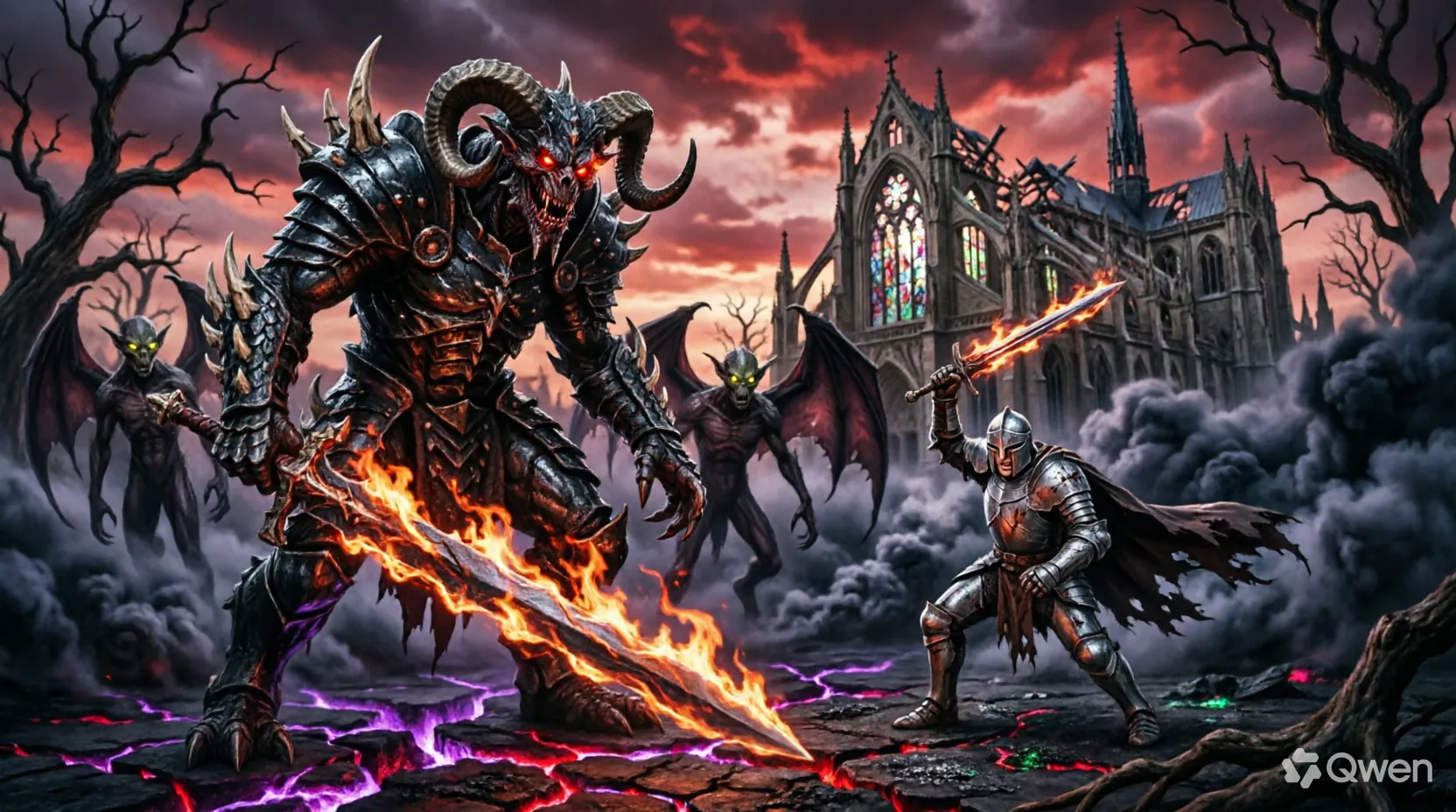 мрачный концепт-арт Diablo 5 с демоническими существами в тёмном фэнтези-стиле