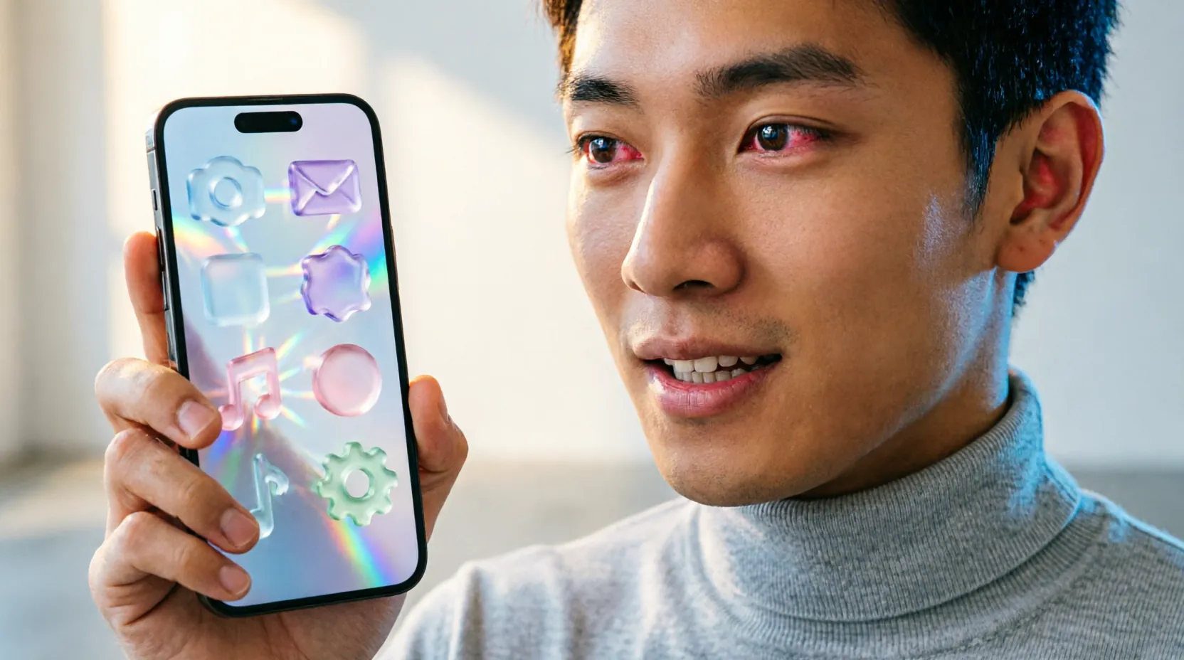 экран iPhone с обновленным интерфейсом Liquid Glass и новыми иконками
