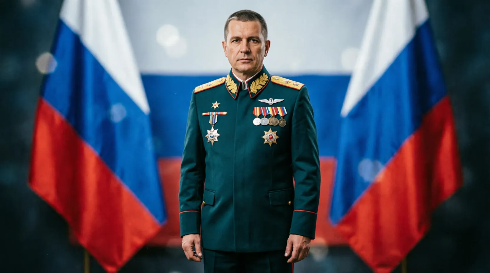 портрет генерал-майора Антона Груниса в военной форме с наградами