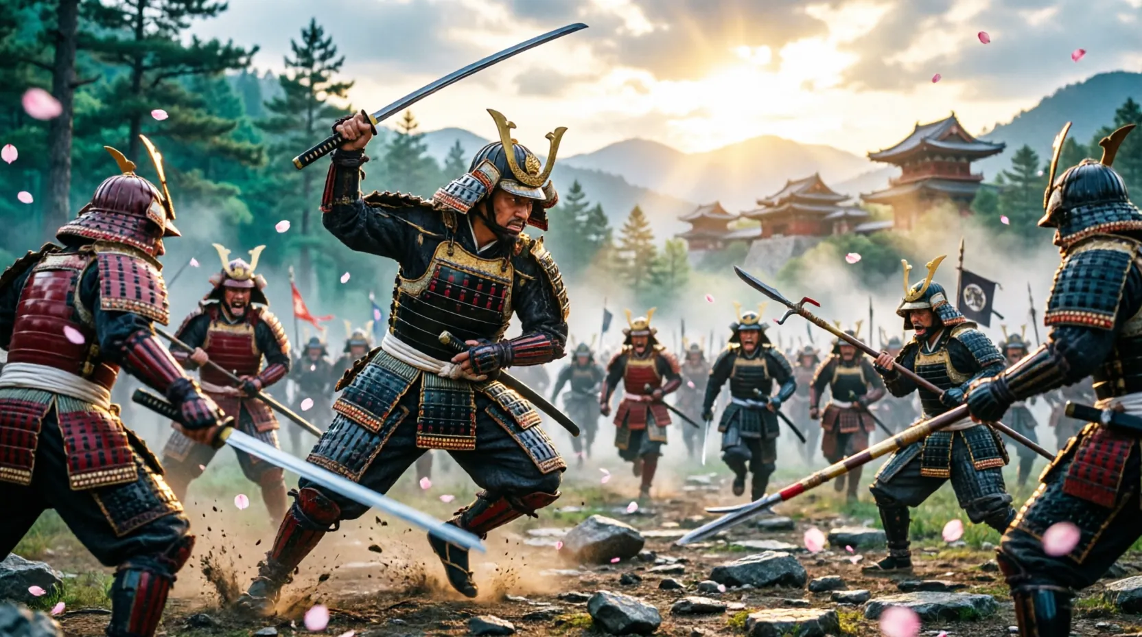 скриншот Total War: Shogun 2 с битвой самураев в 4K разрешении