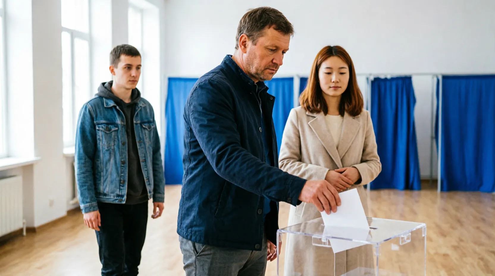 избирательный участок в Башкирии, люди подходят к урнам для голосования